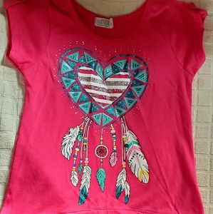 Pink Heart Dreamcatcher Top Size 4